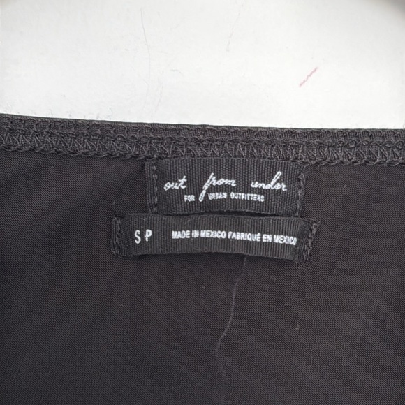 Out from Under/Urban Outfitters Black Ruched Bodysuit Top - Size S - Picture 3 of 4